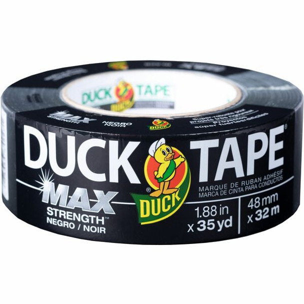 Duck MAX Strength Tape - Black - 35 yd Length x 1.88" Width - Natural Rubber - Polyethylene Backing - For Indoor, Outdoor - 1 / Roll - Black