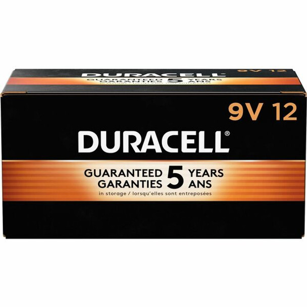 Duracell 9-Volt Coppertop Alkaline Batteries - For Multipurpose - 9V - 12 / Box