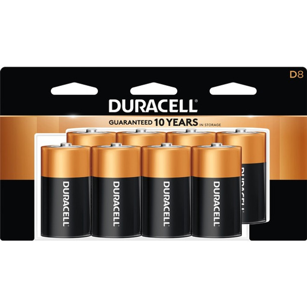 Duracell Coppertop Alkaline D Batteries - For Multipurpose - D - 1.5 V DC - 8 / Pack