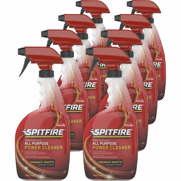 Diversey Spitfire Power Cleaner - Ready-To-Use - 32 fl oz (1 quart) - Fresh ScentSpray Bottle - 8 / Carton - Red