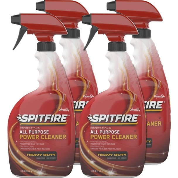 Diversey Spitfire Power Cleaner - Ready-To-Use - 32 fl oz (1 quart) - Fresh ScentSpray Bottle - 4 / Carton - Red
