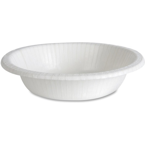 Dixie Basic&reg; 12 oz Lightweight Disposable Paper Bowls by GP Pro - Microwave Safe - White - Paper Body - 125 / Pack