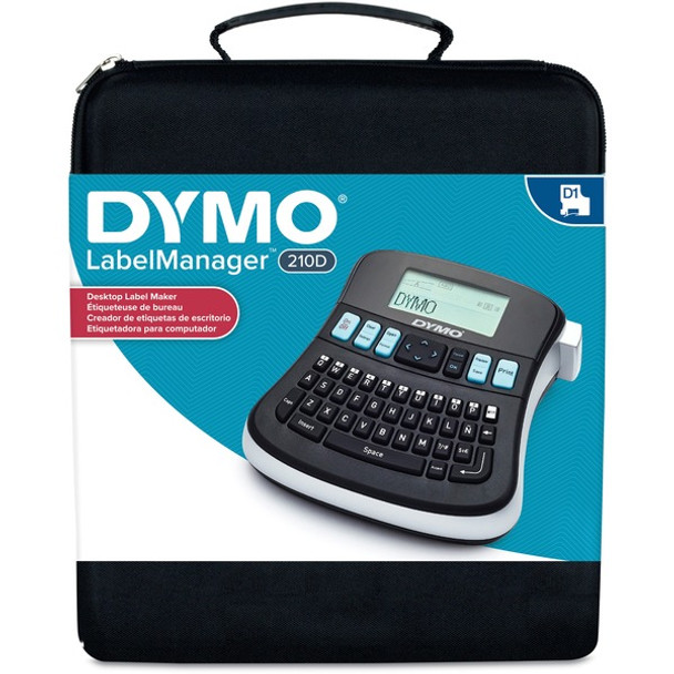 Dymo LabelManager 210D Kit - Thermal Transfer - 180 dpi - Label, Tape0.35" , 0.47" - Battery, Power Adapter - 6 Batteries Supported - AA - Battery Included - Black - PC - Print Preview, Auto Power Off, QWERTY, Manual Cutter