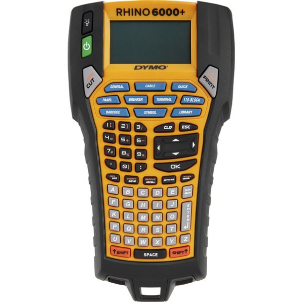 Dymo Rhino 6000+ Industrial Label Maker - 180 dpi - LCD Screen - Black, Yellow - PC - for Industry