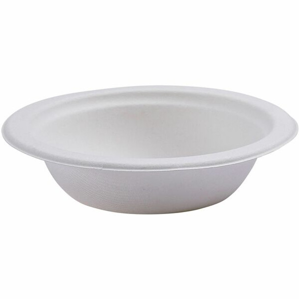 Eco-Products Vanguard 12 oz Sugarcane Bowls - Breakroom - Disposable - Microwave Safe - White - Sugarcane Fiber Body - 1000 / Carton