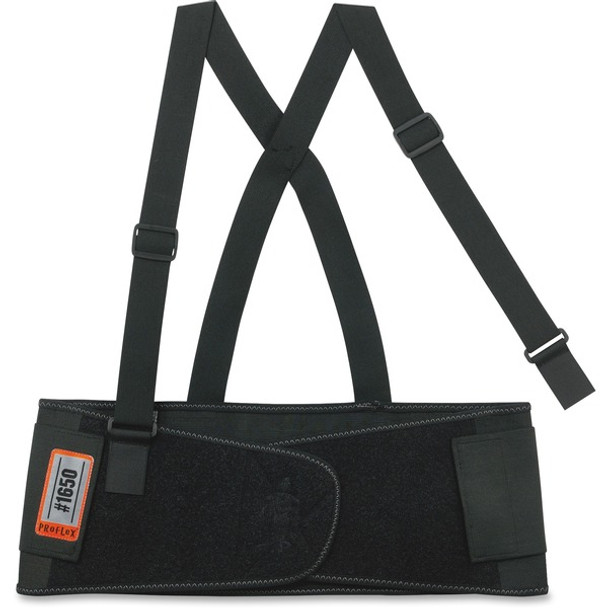 Ergodyne ProFlex Economy Elastic Back Support - Strap Mount - Black