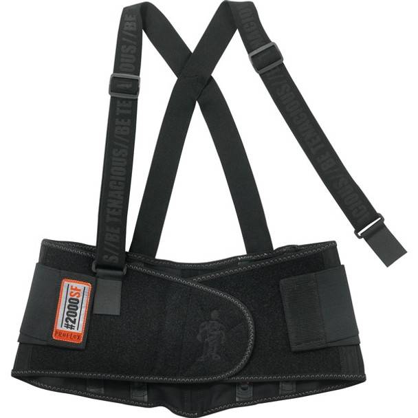 Ergodyne ProFlex High-performance Back Support - 30" - 34" Waist Size - Strap Mount - Black