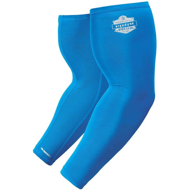 Chill-Its 6690 Cooling Arm Sleeves - 16.90" Length - Blue - Fabric - Durable, Comfortable, UV Protection, Abrasion Resistant, Moisture Wicking, Anti-odor, Machine Washable, Chemical-free, Stretchable