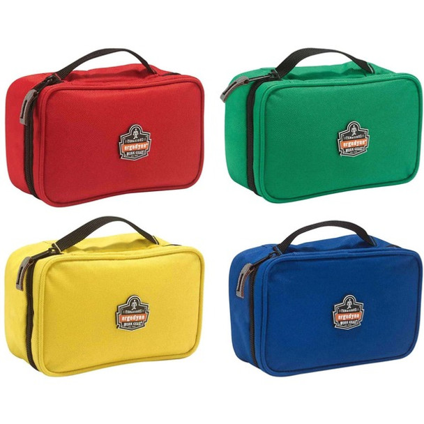 Ergodyne Arsenal Carrying Case Tools - Red, Blue, Green, Yellow - Water Resistant Back - 600D Polyester Body - 3" Height x 4.5" Width x 7.5" Depth - Small Size - 4 Pack