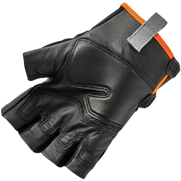 Ergodyne ProFlex 860 Heavy Lifting Utility Gloves - XXL Size - Half Finger - Black - Padded Palm, Reinforced Thumb, Breathable, Brow Wipe Thumb, Molded, ID Tab, Pull-on Tab, Durable - For Heavy Lifting - 1 - 1.25" Thickness - 11" Glove Length