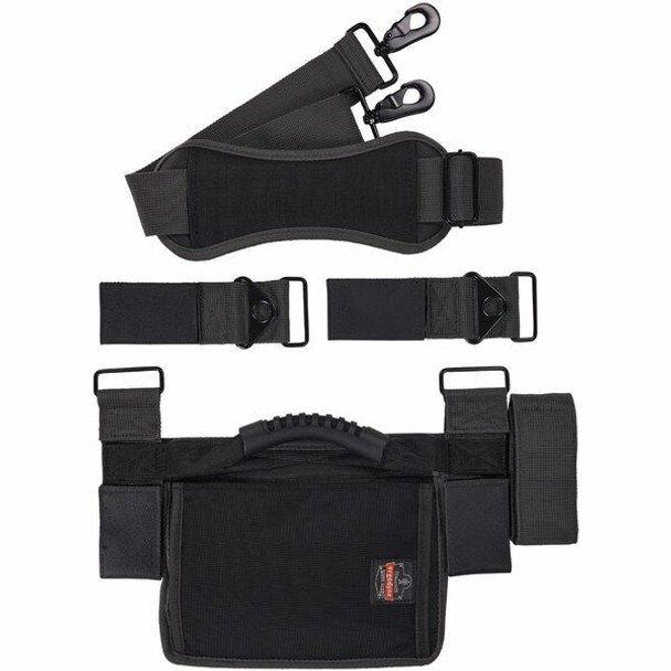 Ergodyne Arsenal Ladder Shoulder Lifting Strap - 1 Each - 100 lb Load Capacity - Hook & Loop Attachment - Black