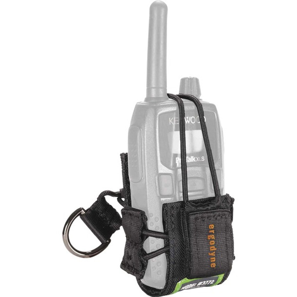 Squids 3772 Radio Holster Trap - 3" Width x 5" Height x 3" Length - 1 Each - Black - Polyester, Elastic, Cast Zinc Alloy