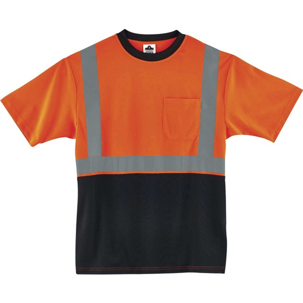 GloWear 8289BK Type R Class 2 Front T-Shirt - Medium Size - Polyester - Orange, Black