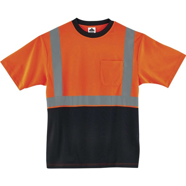 GloWear 8289BK Type R Class 2 Front T-Shirt - 2XL Size - Polyester - Orange, Black