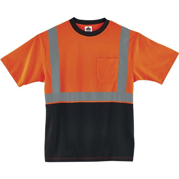 GloWear 8289BK Type R Class 2 Front T-Shirt - 4XL Size - Polyester - Orange, Black