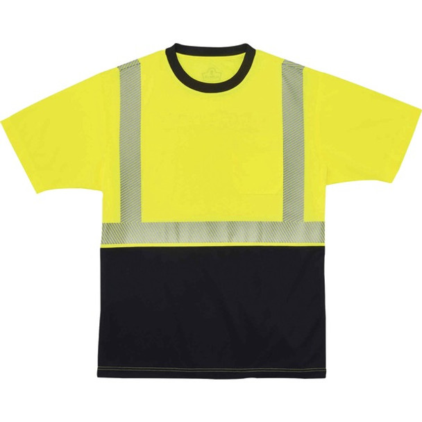 GloWear 8280BK Type R Class 2 Front Performance T-Shirt - 2XL Size - Polyester - Lime, Black