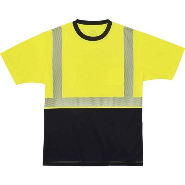 GloWear 8280BK Type R Class 2 Front Performance T-Shirt - 5XL Size - Polyester - Lime, Black