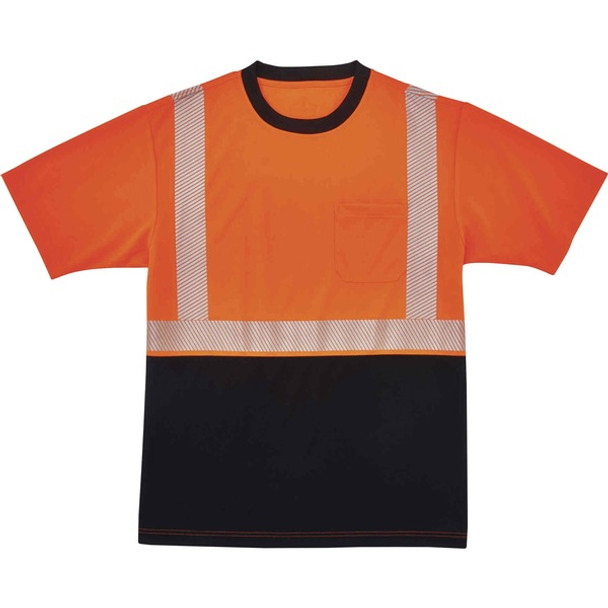 GloWear 8280BK Type R Class 2 Front Performance T-Shirt - 3XL Size - Polyester - Orange, Black