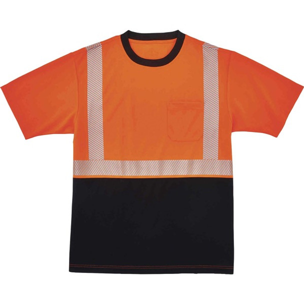 GloWear 8280BK Type R Class 2 Front Performance T-Shirt - 5XL Size - Polyester - Orange, Black