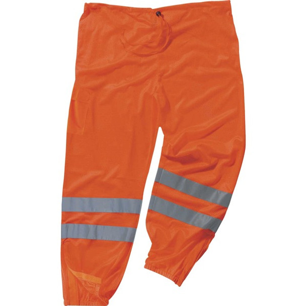 GloWear 8910 Class E Hi-Vis Pants - 4-Xtra Large/5-Xtra Large Size - Orange - Polyester Mesh