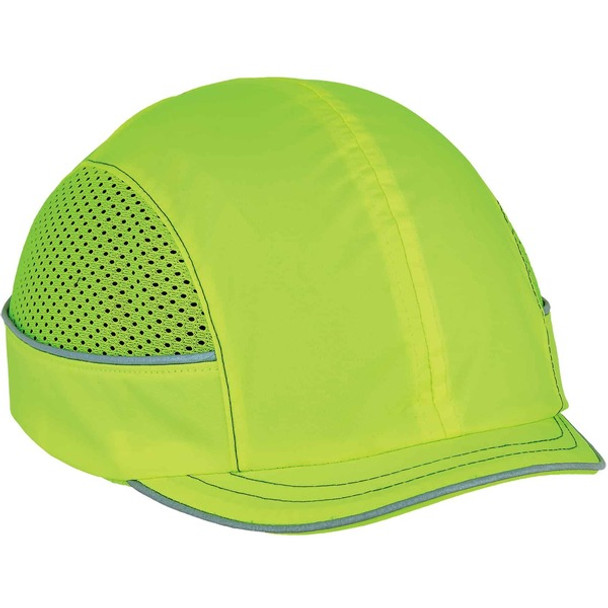 Skullerz 8950 Bump Cap Hat - Recommended for: Industrial, Mechanic, Factory, Home, Baggage Handling - Bump, Scrape, Head Protection - Lime - Comfortable, Impact Resistant, Machine Washable, Removable - 1 Each
