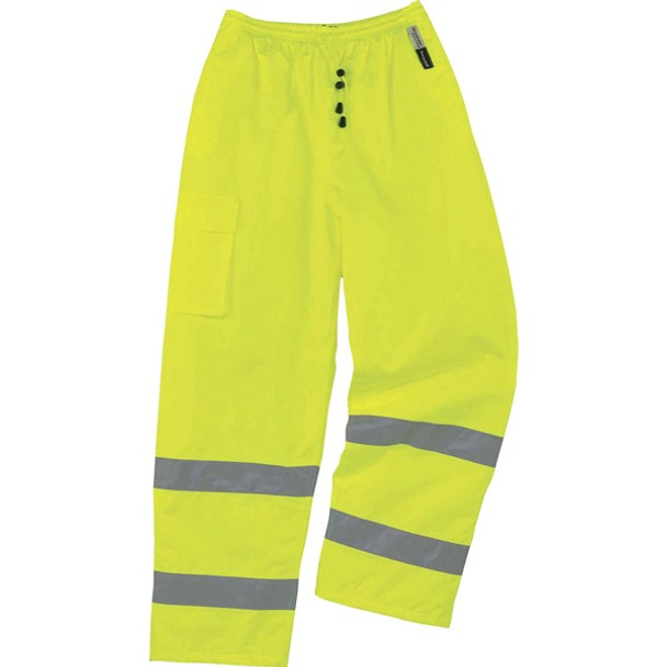 GloWear 8925 Class E Thermal Pants - For Weather Protection - 2-Xtra Large Size - Lime - Polyester, Polyurethane, Thinsulate