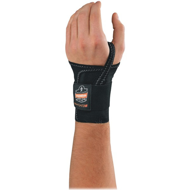 Ergodyne ProFlex 4000 Single-Strap Wrist Support - Left-handed - 6" - 7" Waist Size - Black
