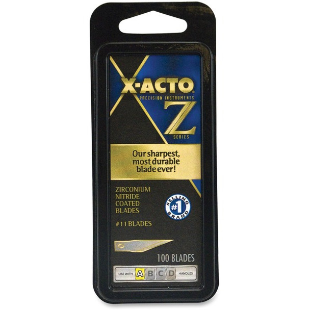 X-Acto Z-Series Knife No.11 Fine Point Blades - #11 - Self-sharpening - 100 / Box - Gold