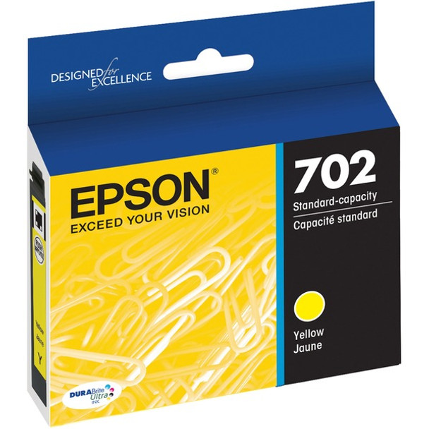 Epson DURABrite Ultra T702 Original Standard Yield Inkjet Ink Cartridge - Yellow - 1 Each - 300 Pages