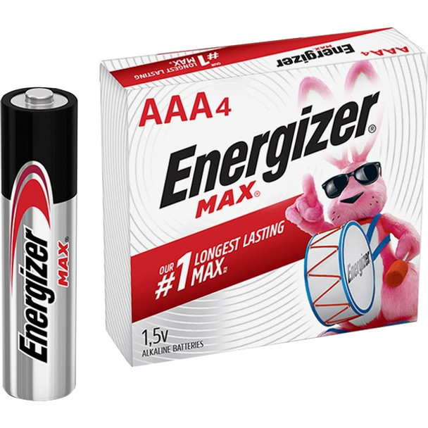 Energizer Max Alkaline AAA Batteries - For Multipurpose, Digital Camera, Toy - AAA - 1.5 V DC - 4 / Pack