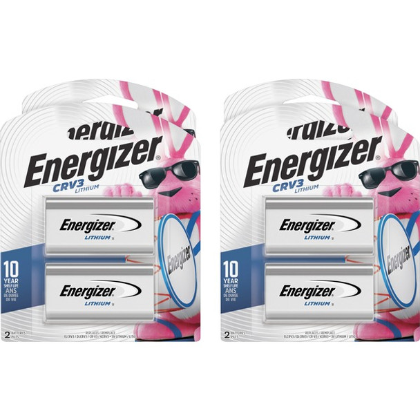 Energizer CRV3 Lithium Photo Battery 2-Packs - For Multipurpose - CRV3 - 3000 mAh - 3 V DC - 4 / Carton