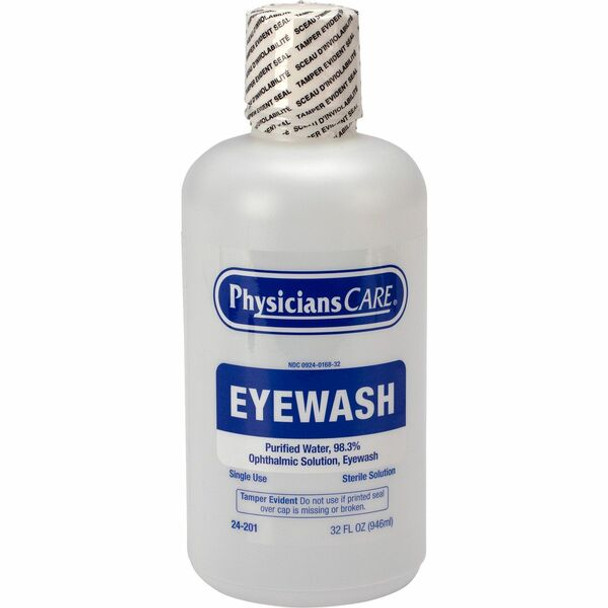 First Aid Only Sterile Ophthalmic Solution Eyewash - 1 quart - Sterile - For Eye Burning, Irritated Eyes - 1 Each