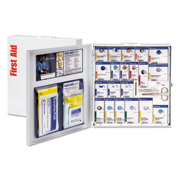 ANSI 2015 SmartCompliance Food Service First Aid Kit, w/o Medication, 50 People, 260 Pieces, Metal Case