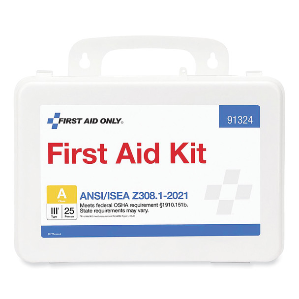 ANSI 2021 First Aid Kit for 25 People, 94 Pieces, Plastic Case
