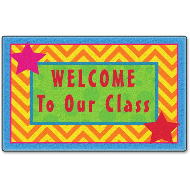 Flagship Carpets Silly Welcome Mat Seating Rug - Floor Rug - 36" Length x 24" Width - Rectangle - Multicolor - Nylon