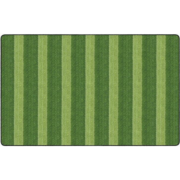 Flagship Carpets Basketweave Stripes Classroom Rug - Floor Rug - 91.20" Length x 12 ft Width - Rectangle - Green - Nylon