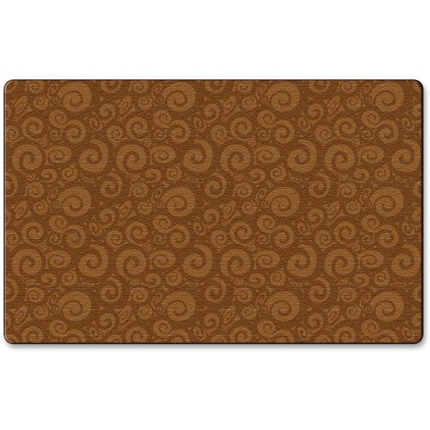 Flagship Carpets Solid Color Swirl Rug - 99.96" Length x 72" Width - Chocolate