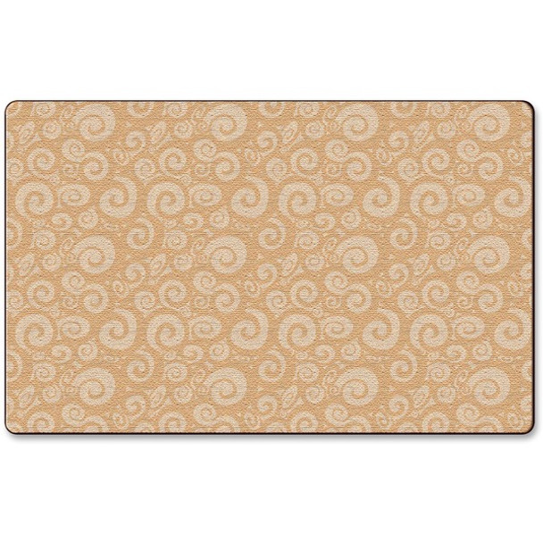 Flagship Carpets Solid Color Swirl Rug - 12 ft Length x 84" Width - Almond
