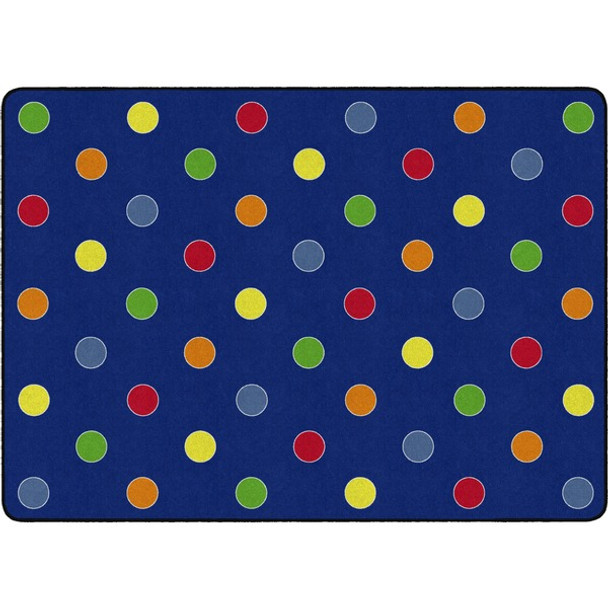 Flagship Carpets Basics Dots Classroom Rug - 72" Length x 100.80" Width - Rectangle - Primary - Nylon