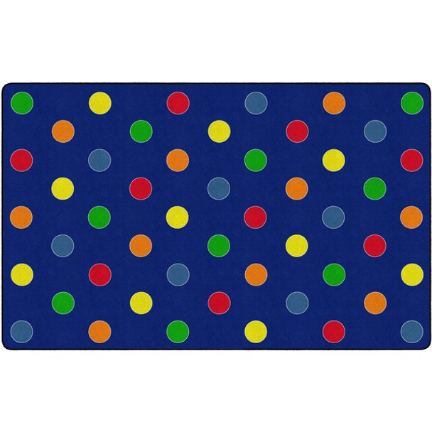 Flagship Carpets Basics Dots Classroom Rug - 91.20" Length x 12 ft Width - Rectangle - Primary - Nylon