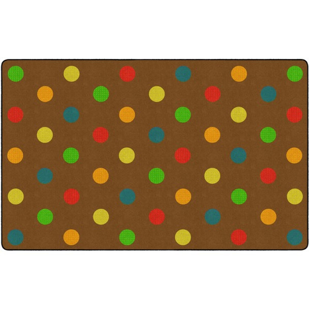 Flagship Carpets Basics Dots Classroom Rug - 91.20" Length x 12 ft Width - Rectangle - Muted - Nylon