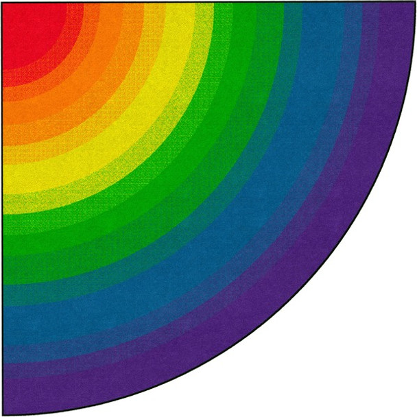 Flagship Carpets Rainbow Classroom Rug - 72" Diameter - Rainbow - Nylon