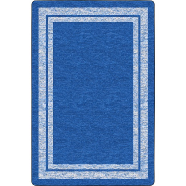Flagship Carpets Double Light Tone Border Blue Rug - 100" Length x 72" Width x 0.50" Thickness - Rectangle - Blue