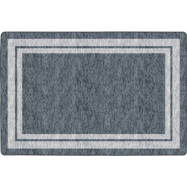 Flagship Carpets Double Light Tone Border Gray Rug - 100" Length x 72" Width x 0.50" Thickness - Rectangle - Gray