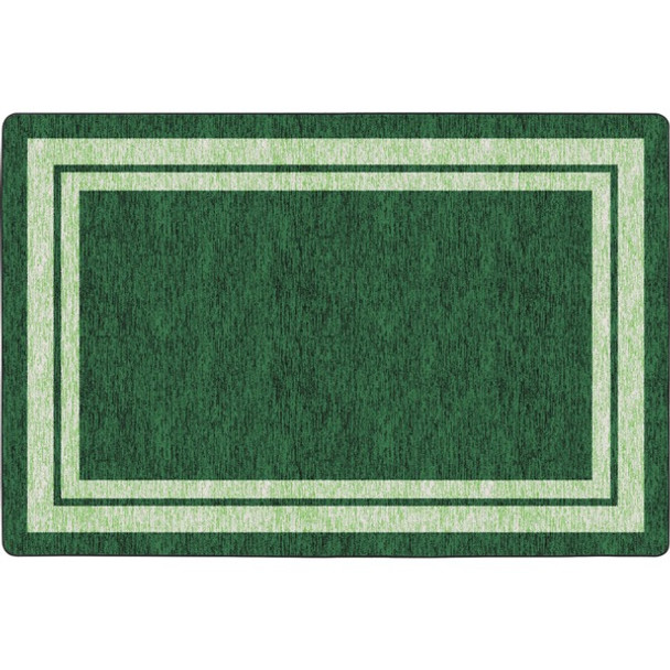 Flagship Carpets Double Light Tone Border Clover Rug - 12 ft Length x 90" Width x 0.50" Thickness - Rectangle - Green