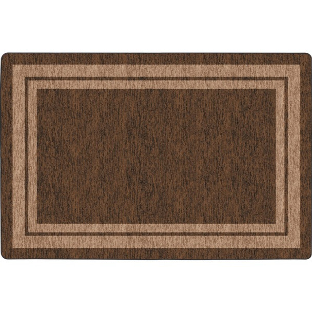 Flagship Carpets Double Light Tone Border Brown Rug - 100" Length x 72" Width x 0.50" Thickness - Rectangle - Chocolate
