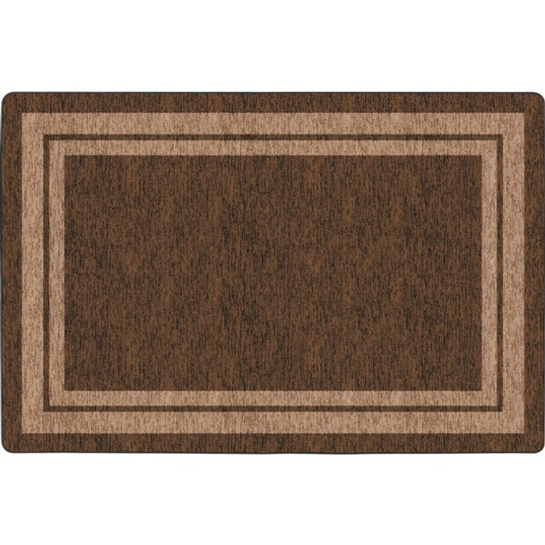 Flagship Carpets Double Light Tone Border Brown Rug - 12 ft Length x 90" Width x 0.50" Thickness - Rectangle - Chocolate