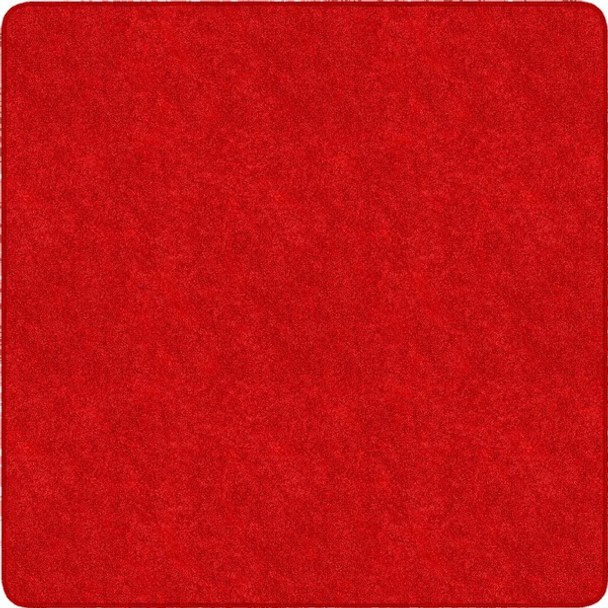 Flagship Carpets Amerisoft Solid Color Rug - 72" Length x 72" Width - Square - Classic Red - Polyester, Nylon