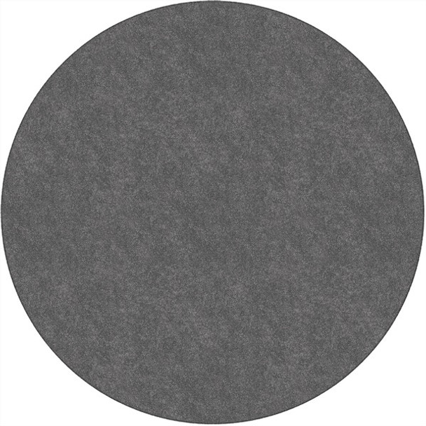 Flagship Carpets Amerisoft Solid Color Rug - 72" Diameter - Round - Gray - Nylon, Polyester