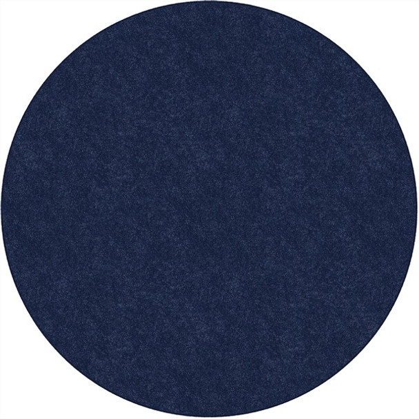 Flagship Carpets Amerisoft Solid Color Rug - 72" Diameter - Round - Navy Blue - Nylon, Polyester